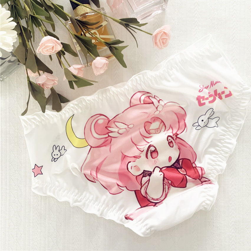 Anime White Ruffle Panties for Trans Women detail image 2