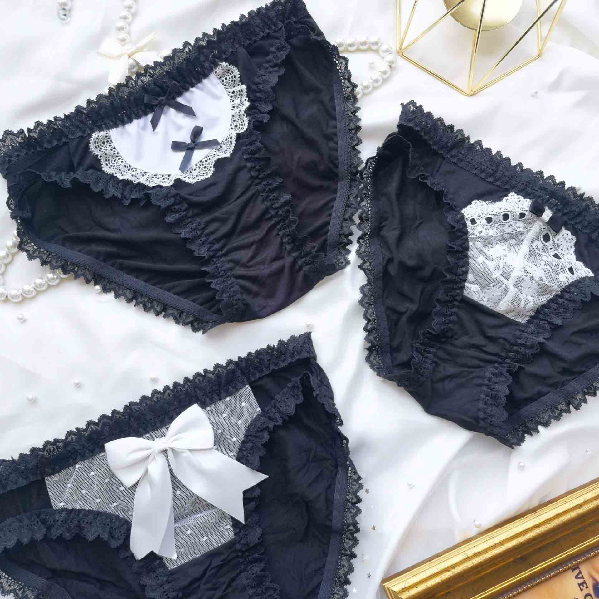 Black Anime Maid Panties for Trans Women detail image 1