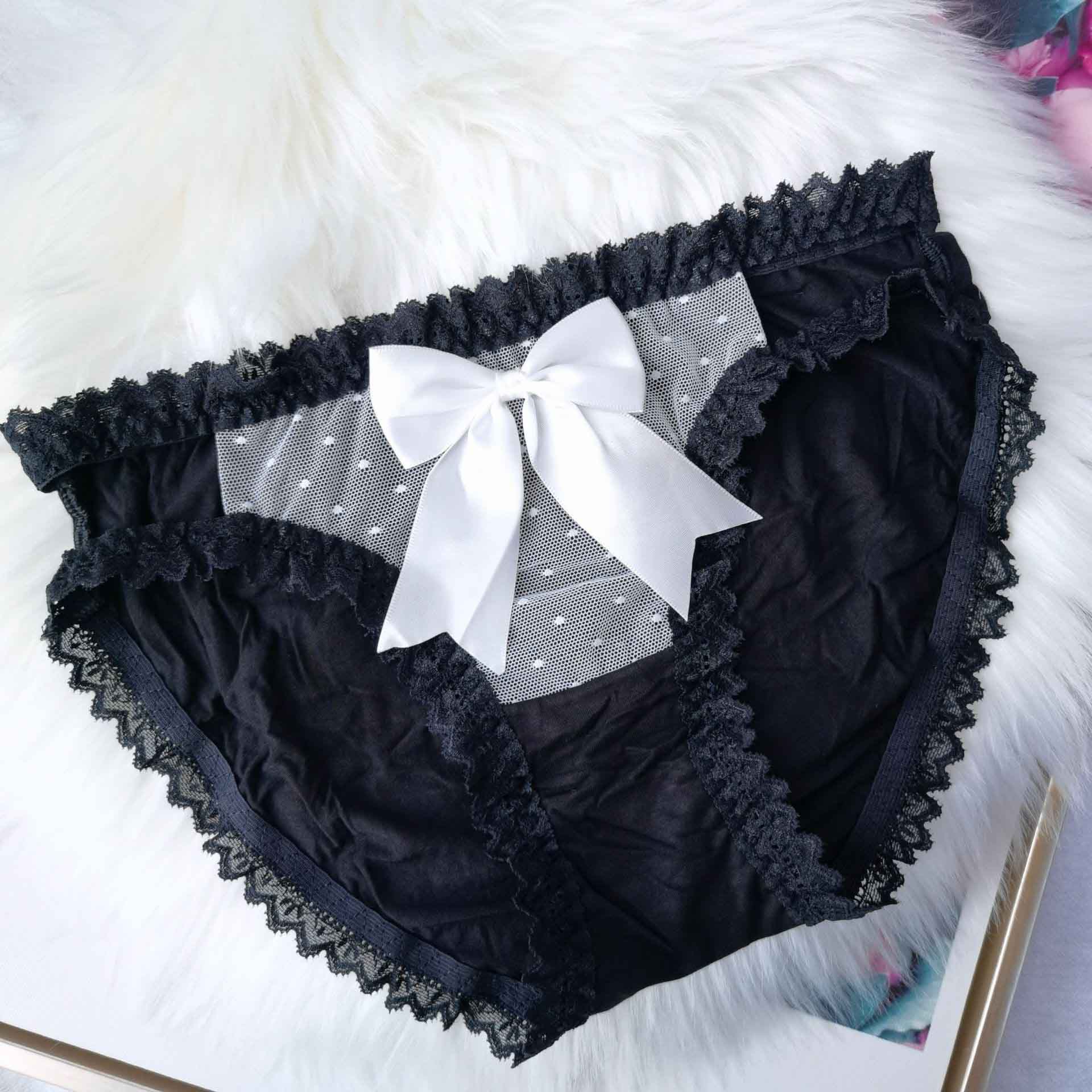 Black Anime Maid Panties for Trans Women detail image 5