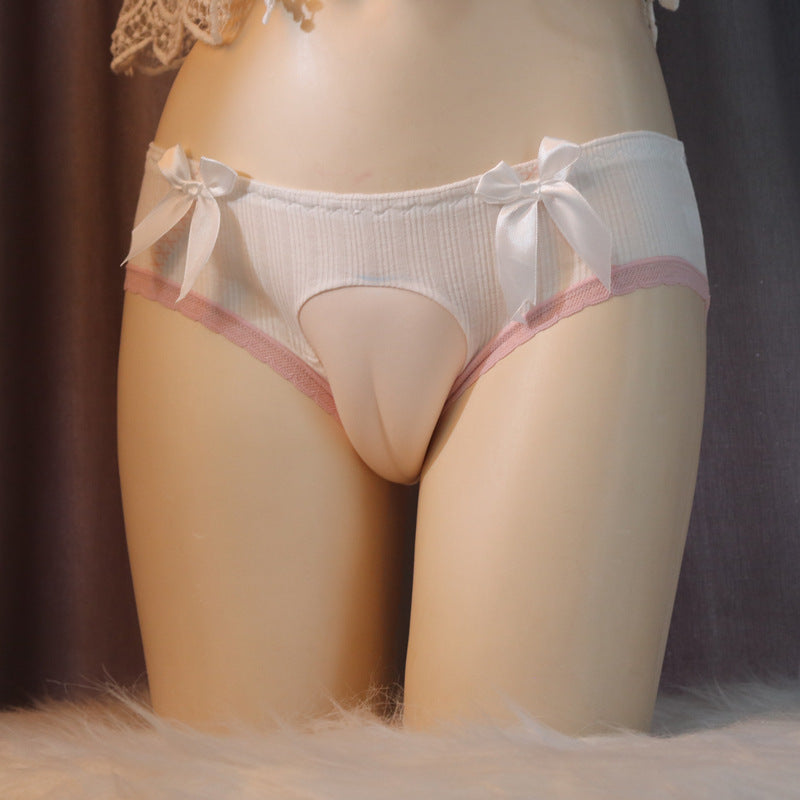 Cotton Cameltoe Panties with Bowknot for Trans Women