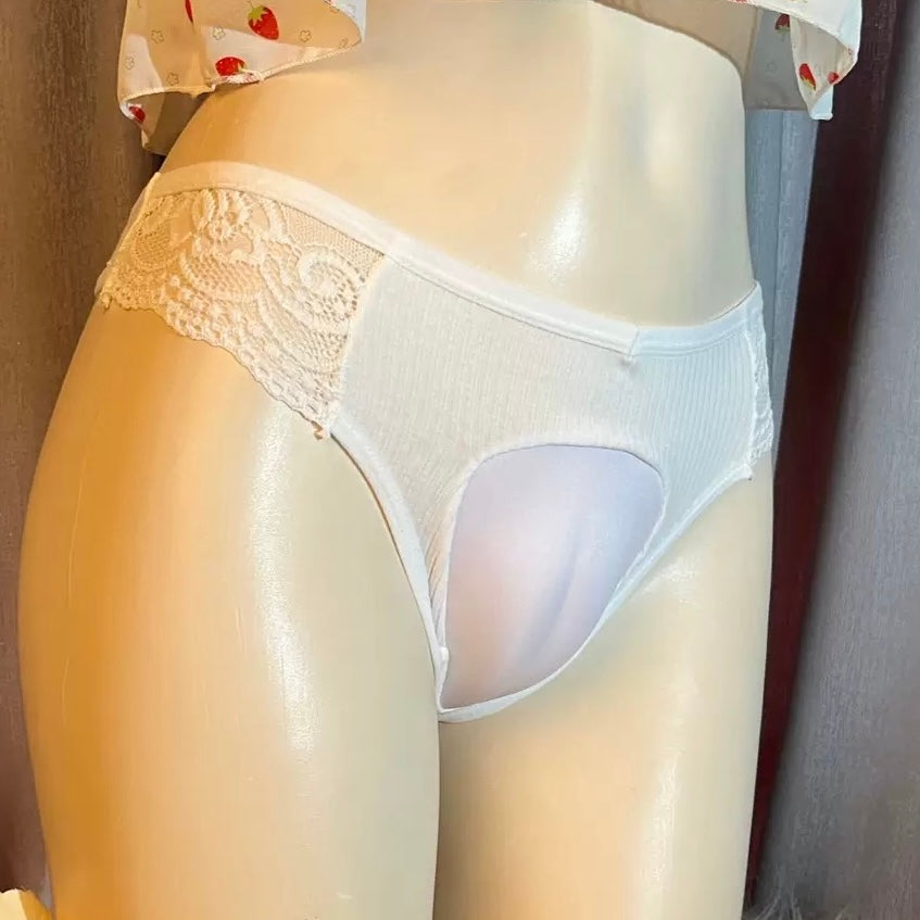 Cotton with Lace Cameltoe Panties for Trans Women detail image 4