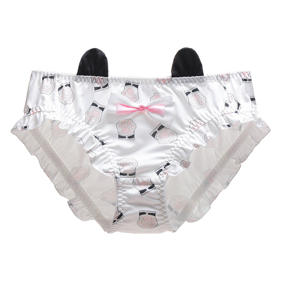Cute Cat Paw Print Panties with Ears for Trans Women detail image 4