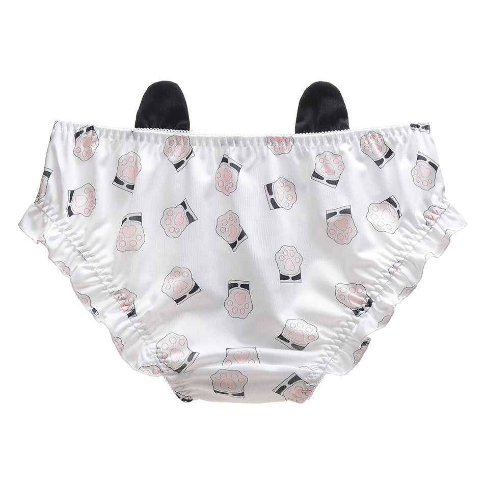 Cute Cat Paw Print Panties with Ears for Trans Women detail image 5
