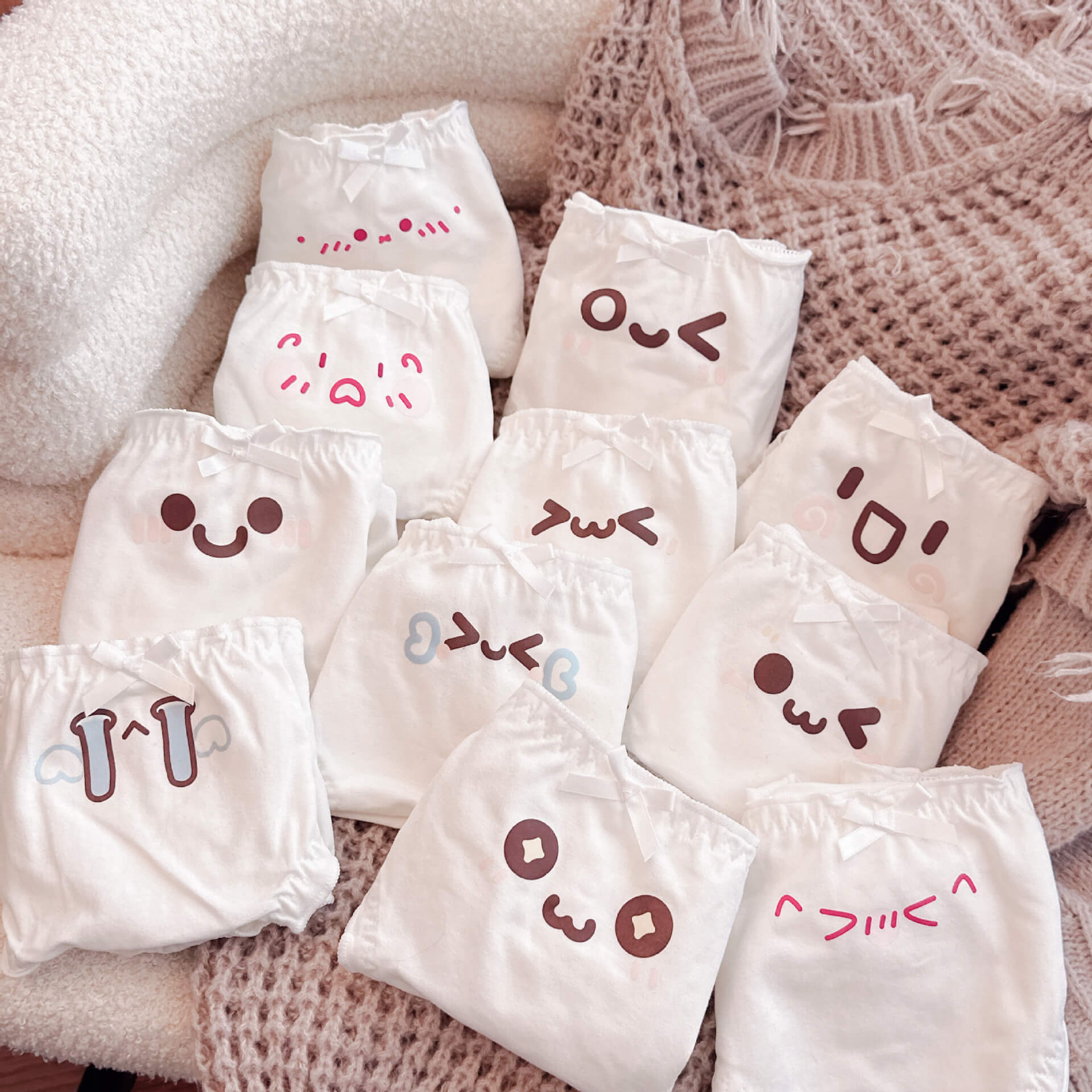 Cute Kaomoji Panties for Trans Women detail image 1