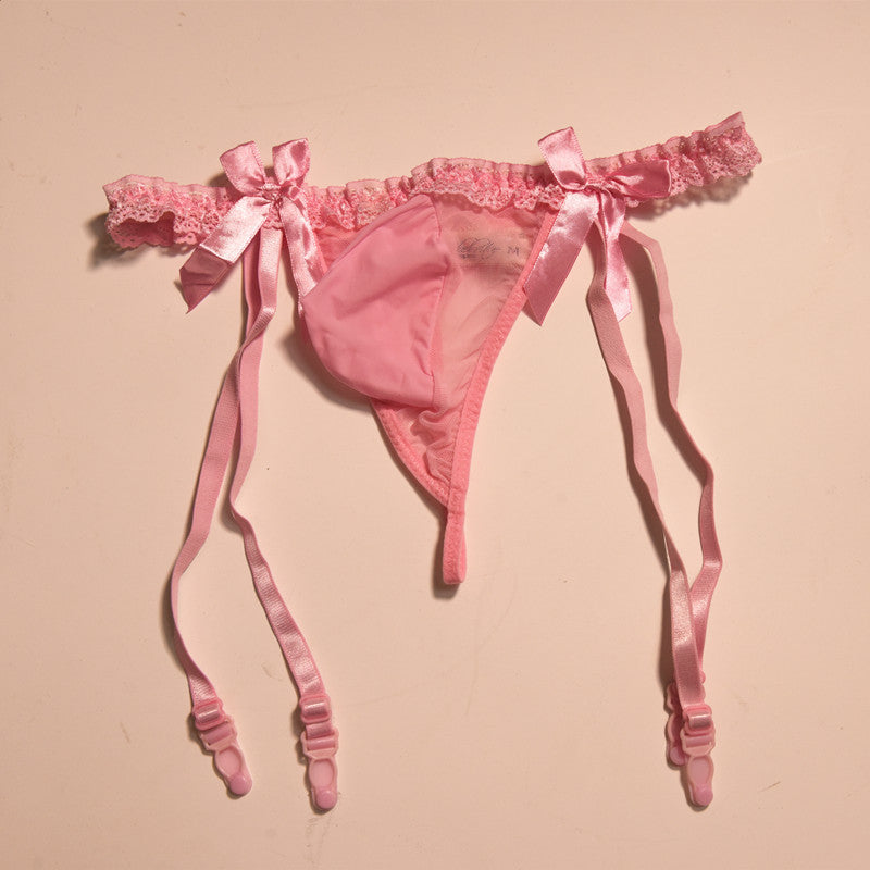 Feminine Pouch Garter Thong Panties for Trans Women detail image 5