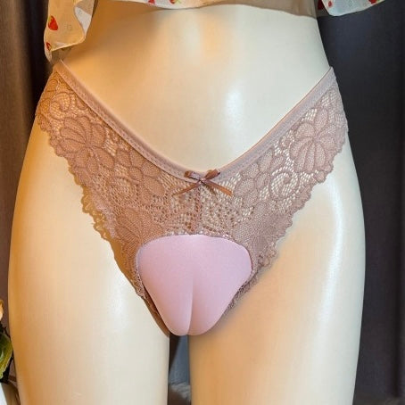 Low Waist Lace Cameltoe Panties for Trans Women detail image 5