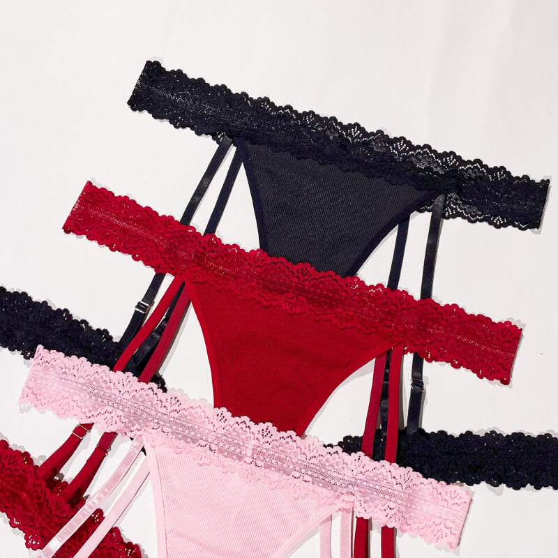 Plus Size Thong Panties with Garter for Trans Women detail image 6