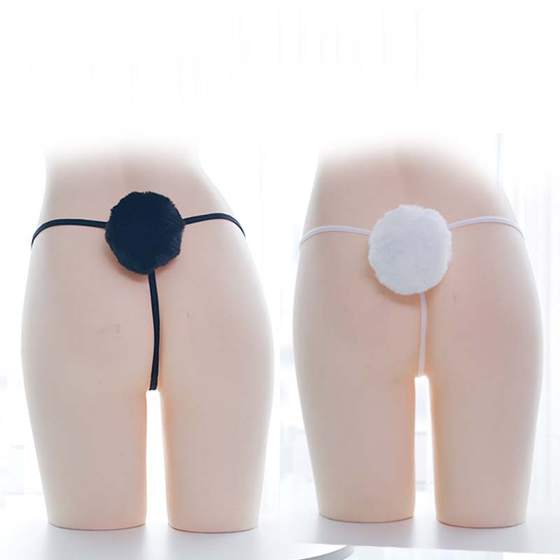 Rabbit Tail Thong Panties for Trans Women