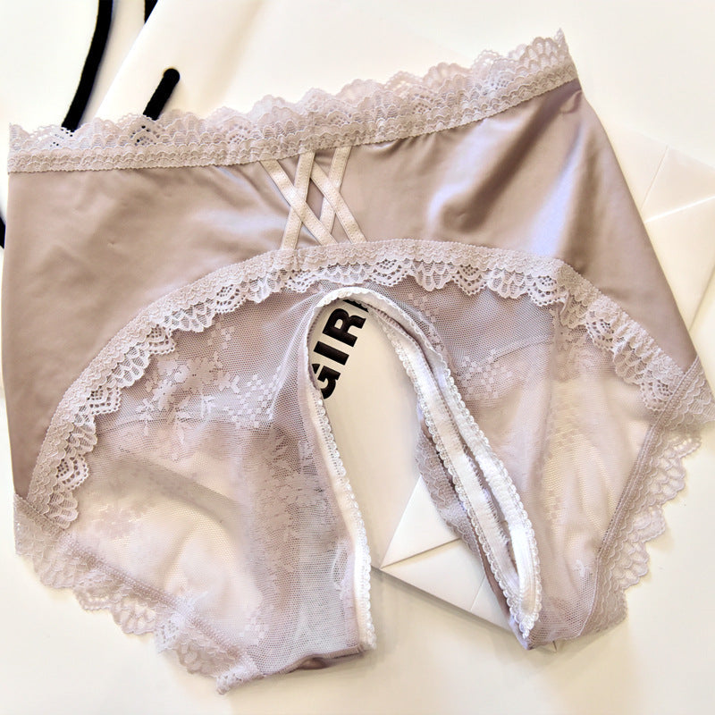 Satin Feminine Crotchless Panties for Trans Women detail image 11