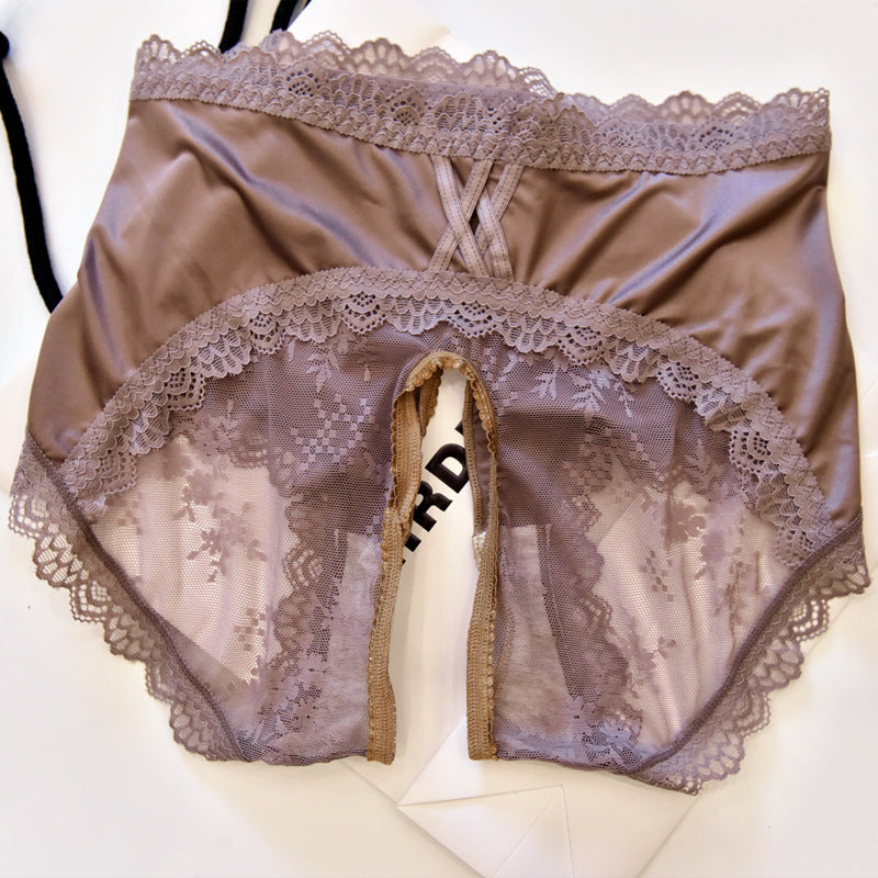 Satin Feminine Crotchless Panties for Trans Women detail image 12