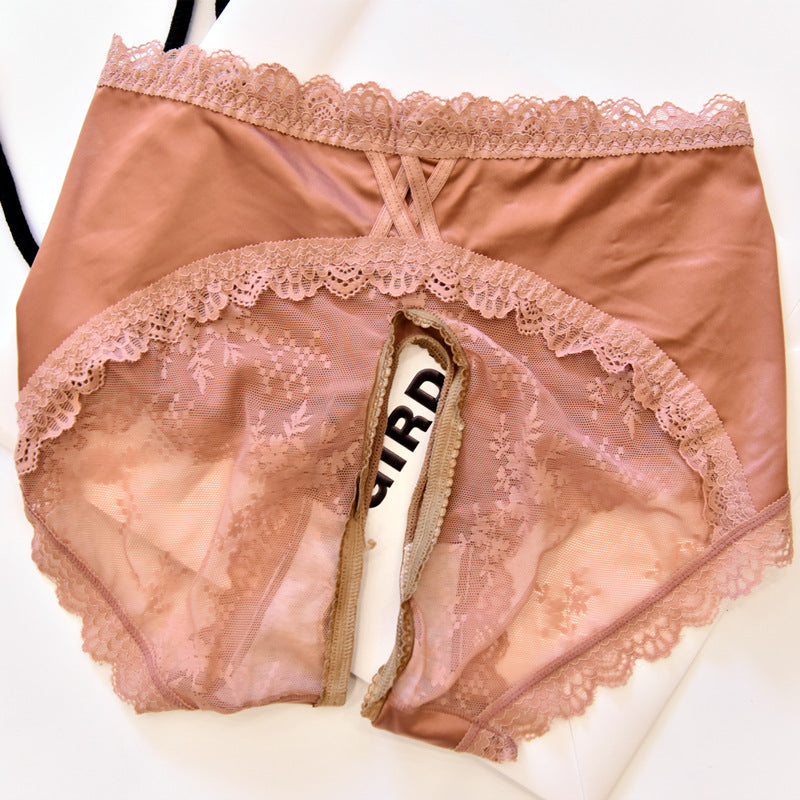 Satin Feminine Crotchless Panties for Trans Women detail image 9