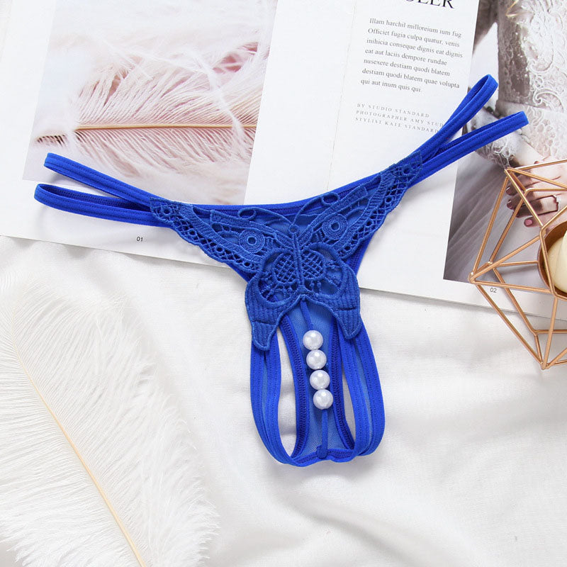Sexy Crotchless Thong with Pearls for Trans Women detail image 5