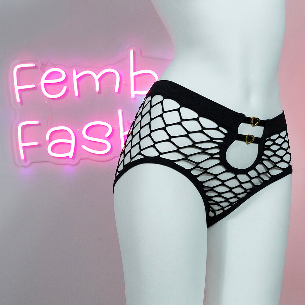 Sexy Hollow Out Fishnet Panties for Trans Women detail image 1