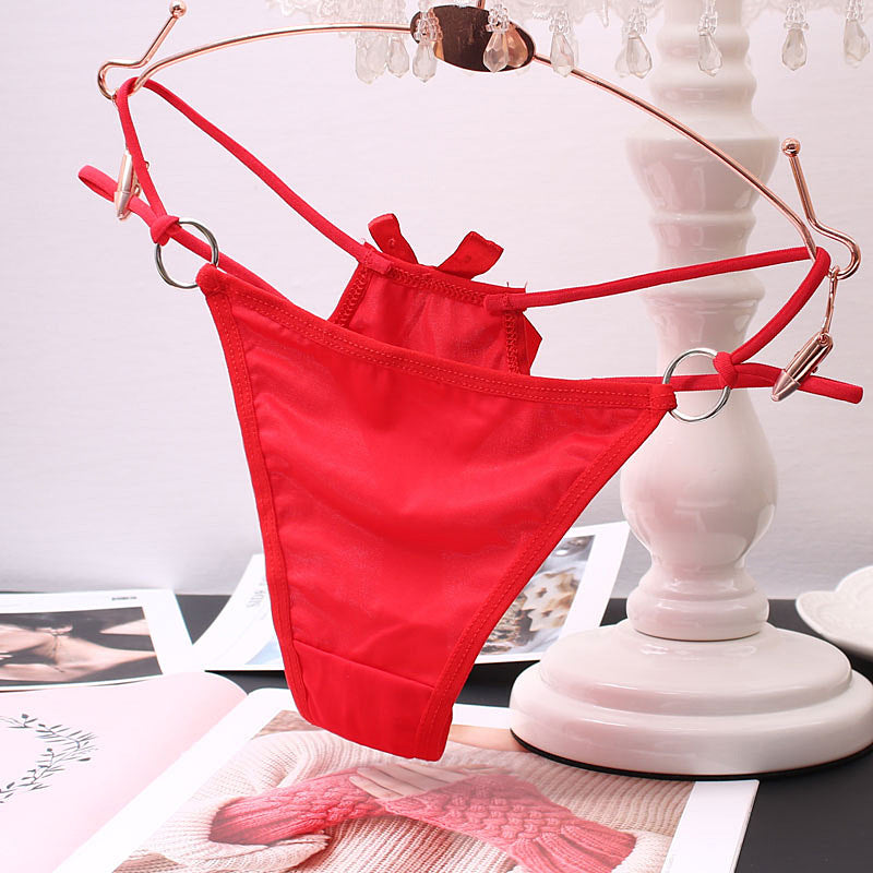 Sexy Hollow Thong Panties with Bow for Trans Women detail image 3