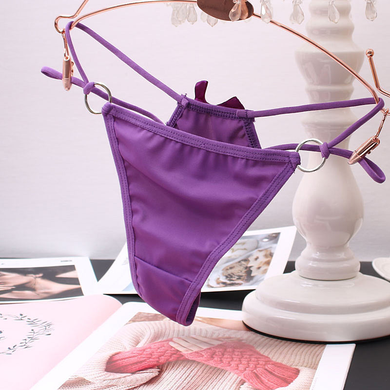 Sexy Hollow Thong Panties with Bow for Trans Women detail image 6