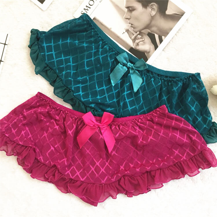 Sexy Lace Skirted Panties with Bowknot for Trans Women detail image 1