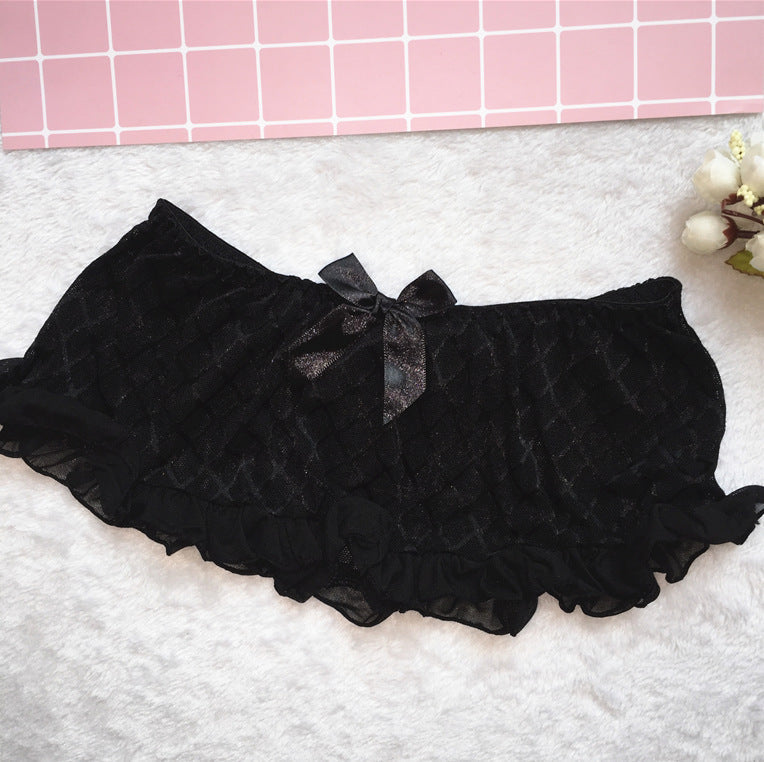 Sexy Lace Skirted Panties with Bowknot for Trans Women detail image 6