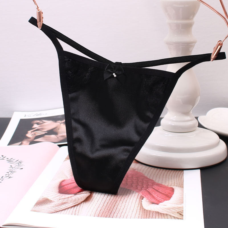 Sexy Satin Thong Panties for Trans Women detail image 5