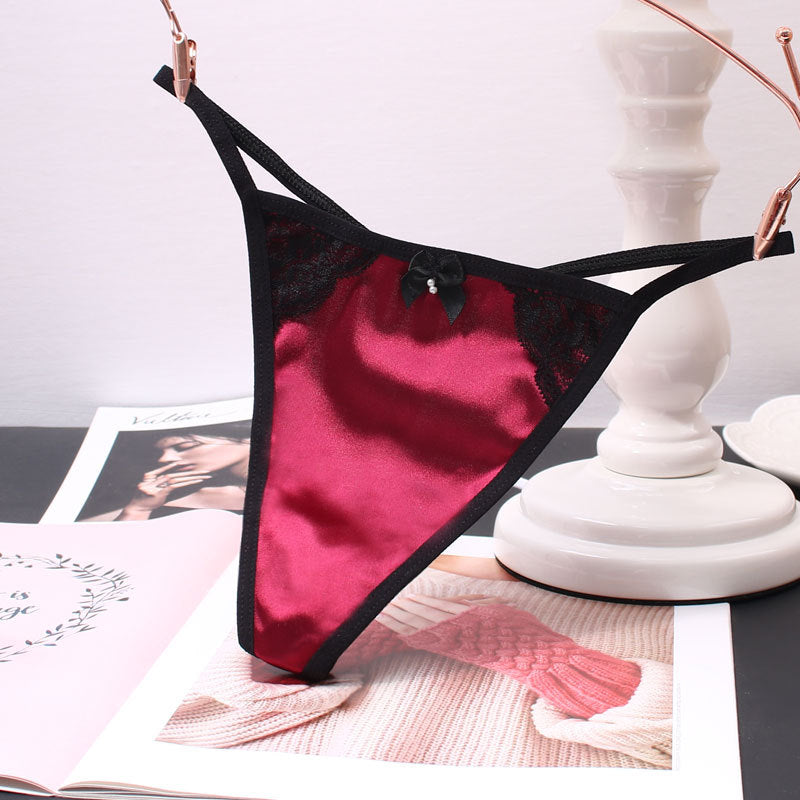 Sexy Satin Thong Panties for Trans Women detail image 8