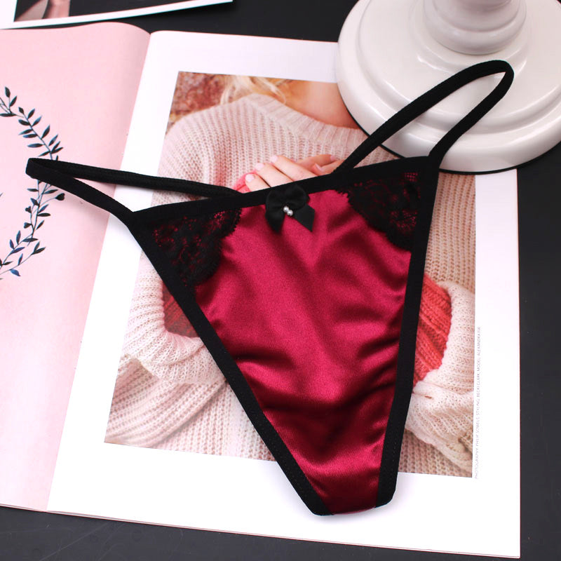Sexy Satin Thong Panties for Trans Women detail image 9