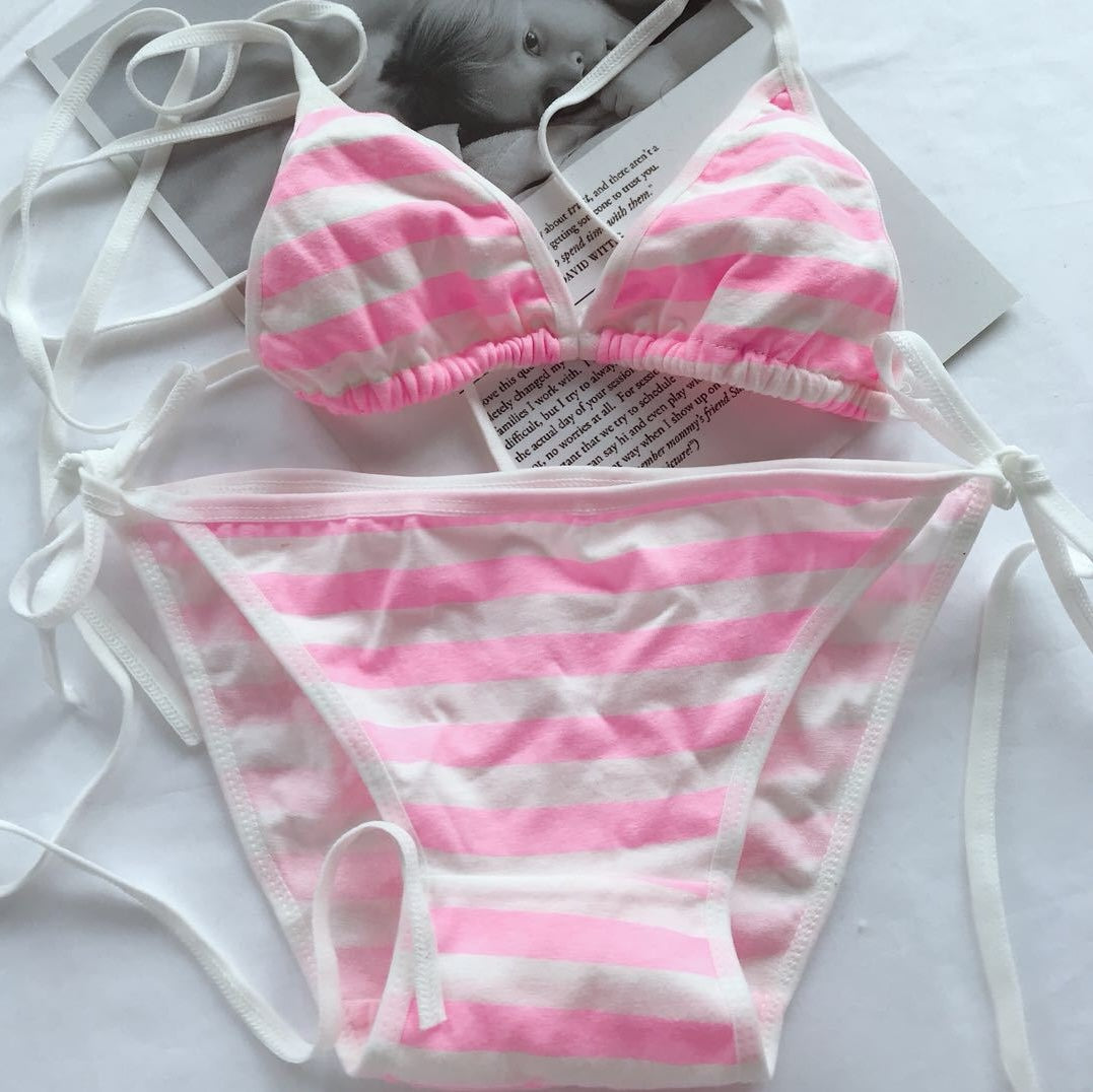 Stripe String Panties for Trans Women detail image 6