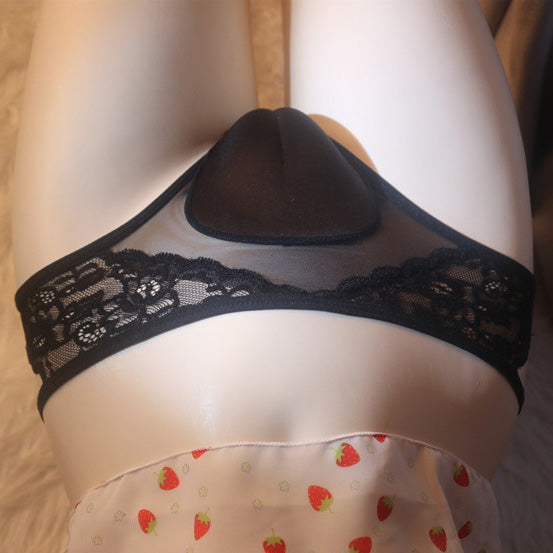 Sweet Lace Back Cut Out Tucking Gaff Panties for Trans Women detail image 4