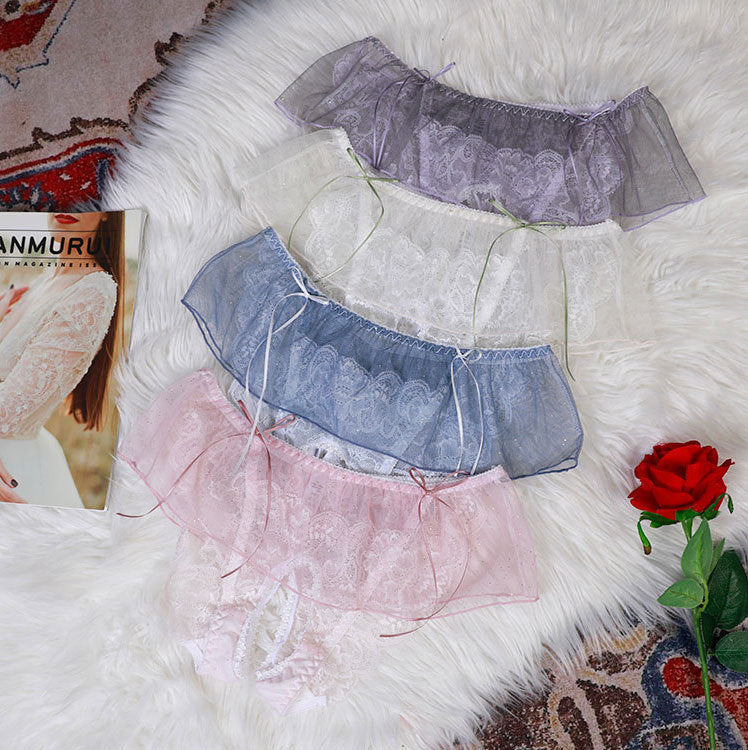 Sweet Lace Feminine Crotchless Panties for Trans Women detail image 8