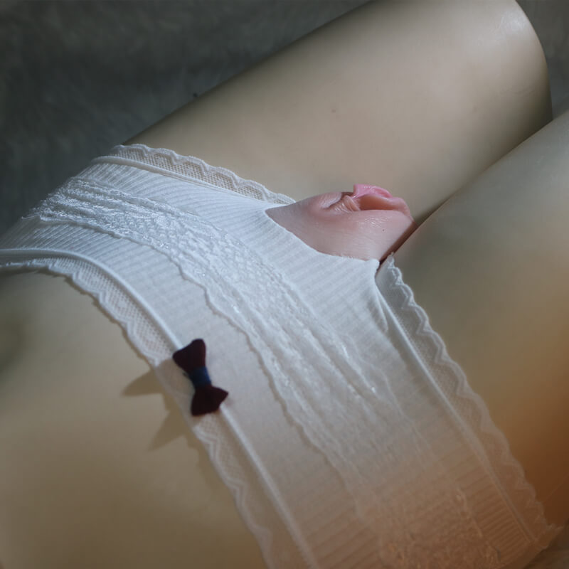 Sweet White Cotton Panties Silicone Front for Trans Women detail image 6